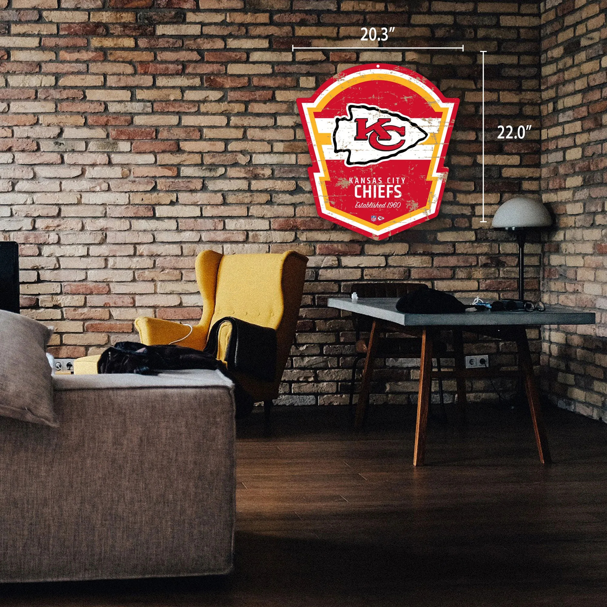 Kansas City Chiefs 22" PVC Distressed Shield