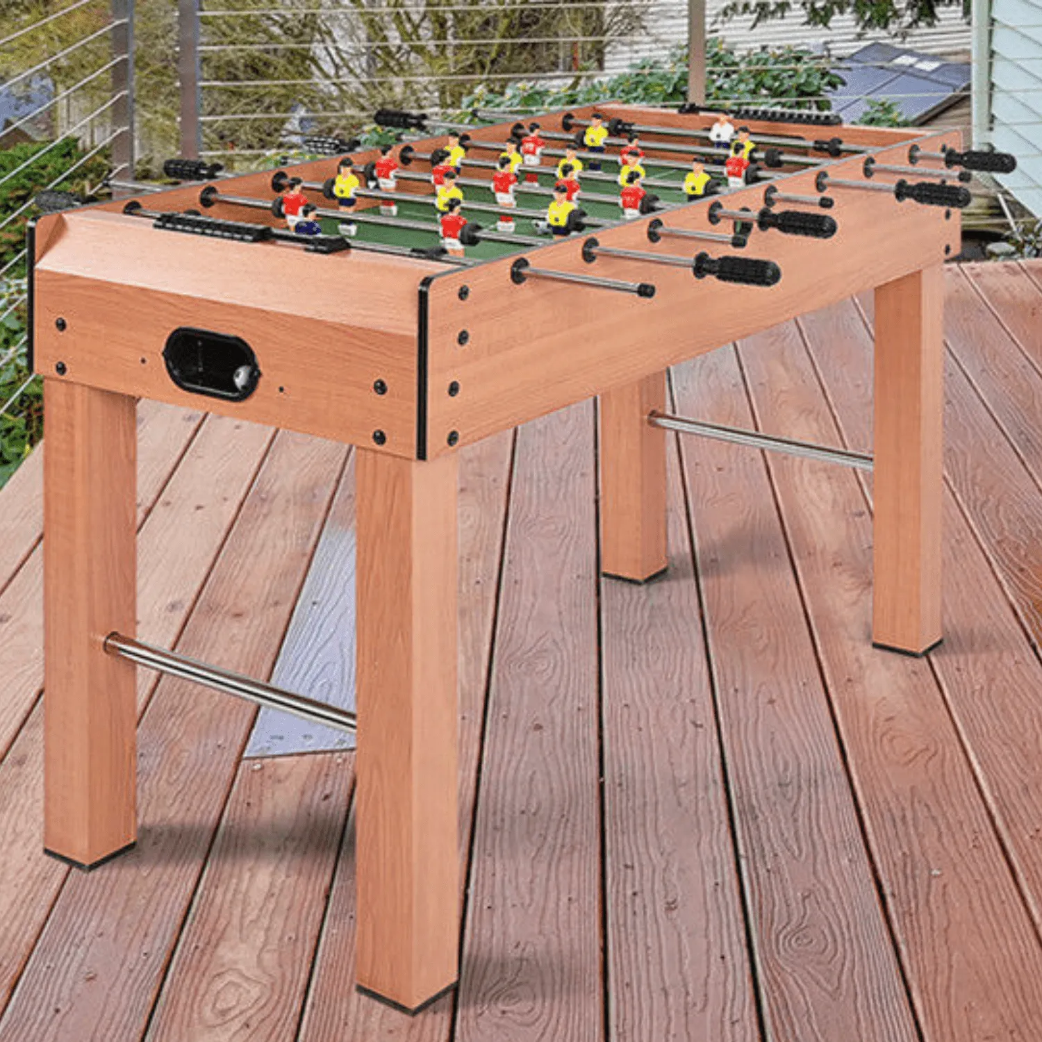 Kids Compact Wooden Indoor Mini Foosball Table Set