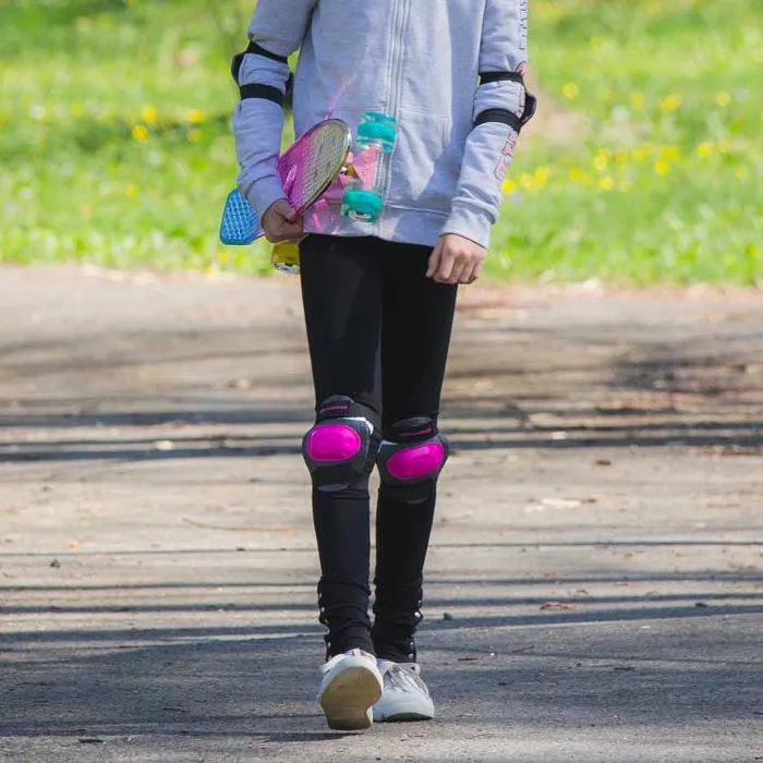 Kids Cycling Elbows and Knees Pads Set - Pink