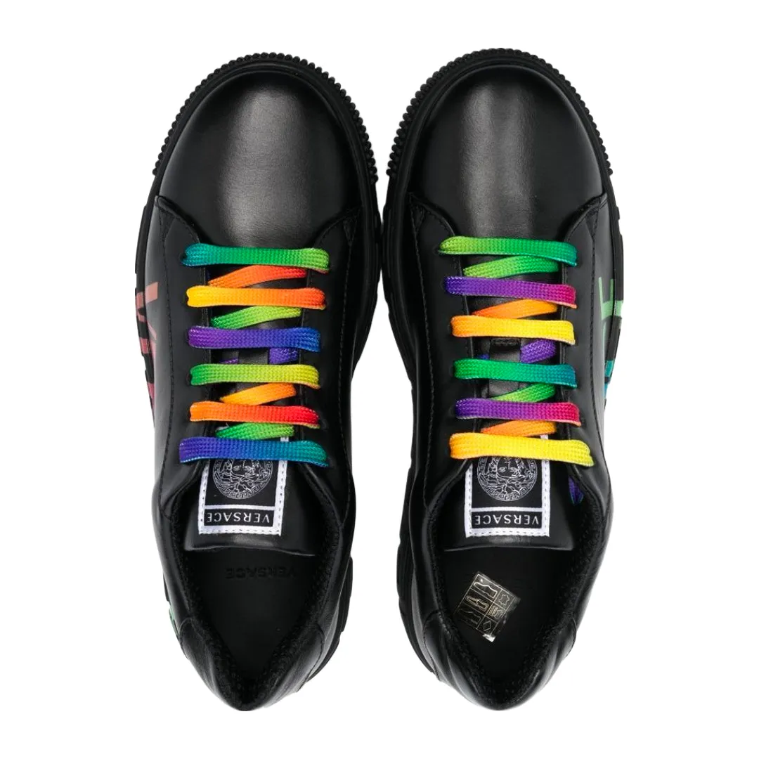 KIDS VERSACE RAINBOW LOGO SNEAKERS BLACK/MULTICOLOR