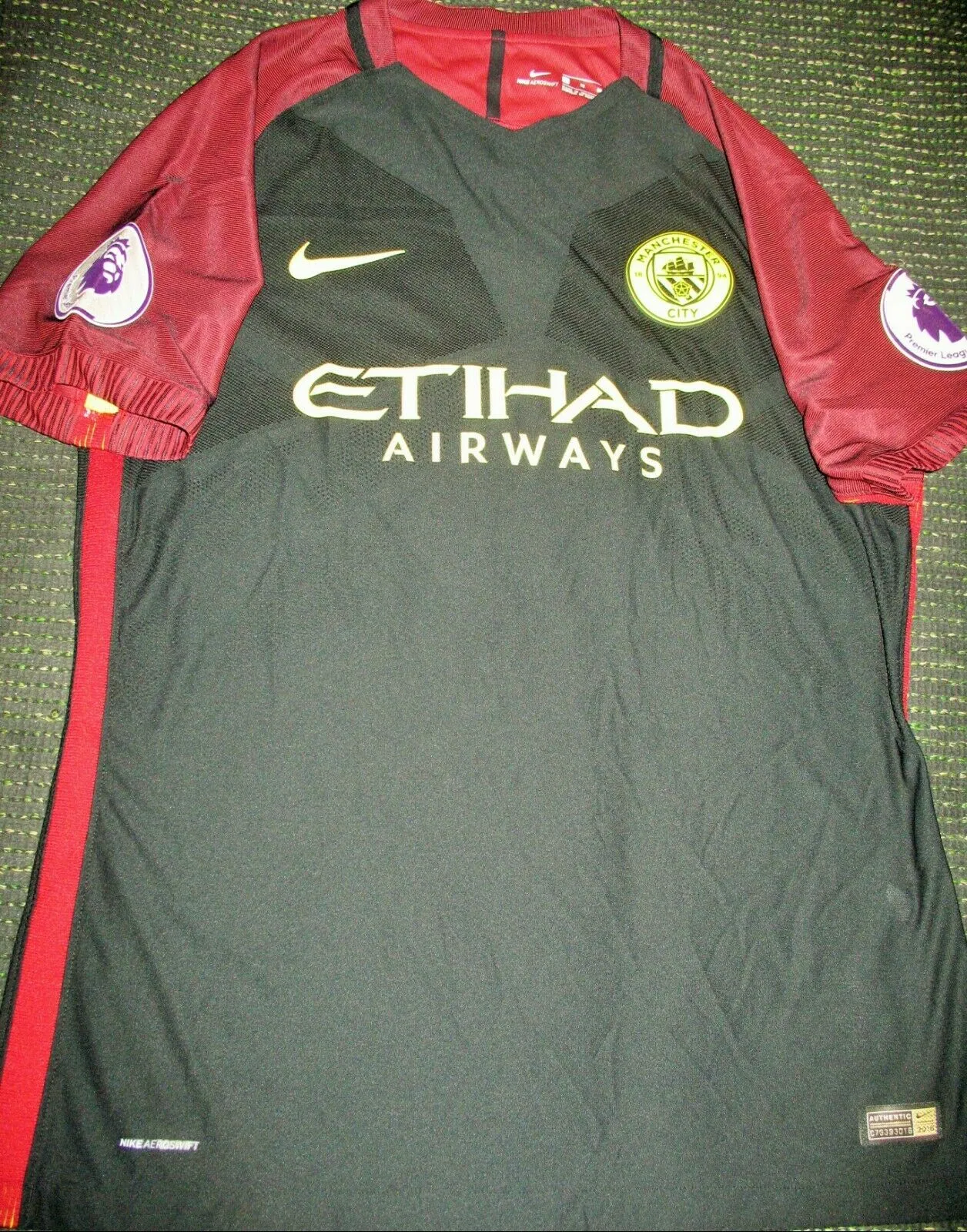 Kompany Manchester City MATCH WORN 2016 2017 Black Jersey Shirt Trikot XL