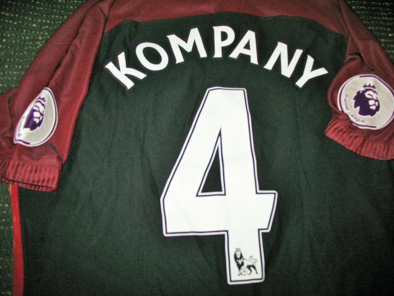 Kompany Manchester City MATCH WORN 2016 2017 Black Jersey Shirt Trikot XL