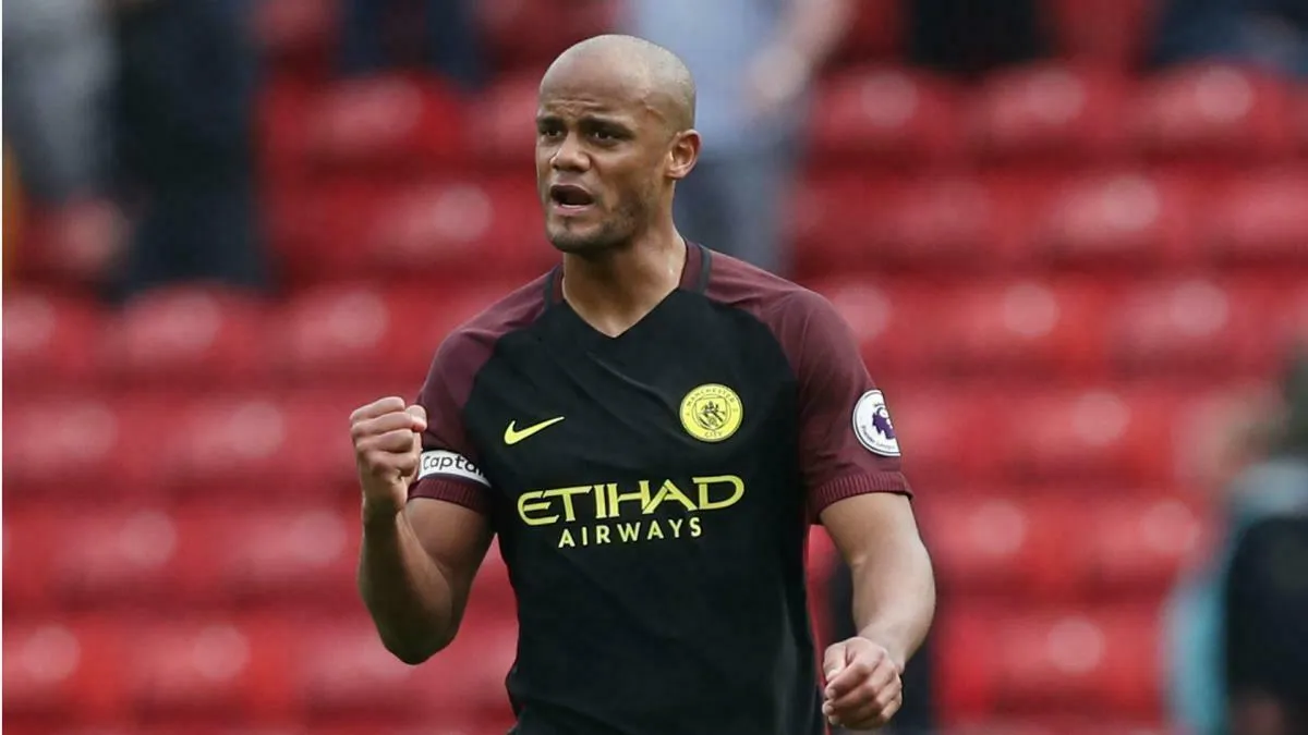 Kompany Manchester City MATCH WORN 2016 2017 Black Jersey Shirt Trikot XL