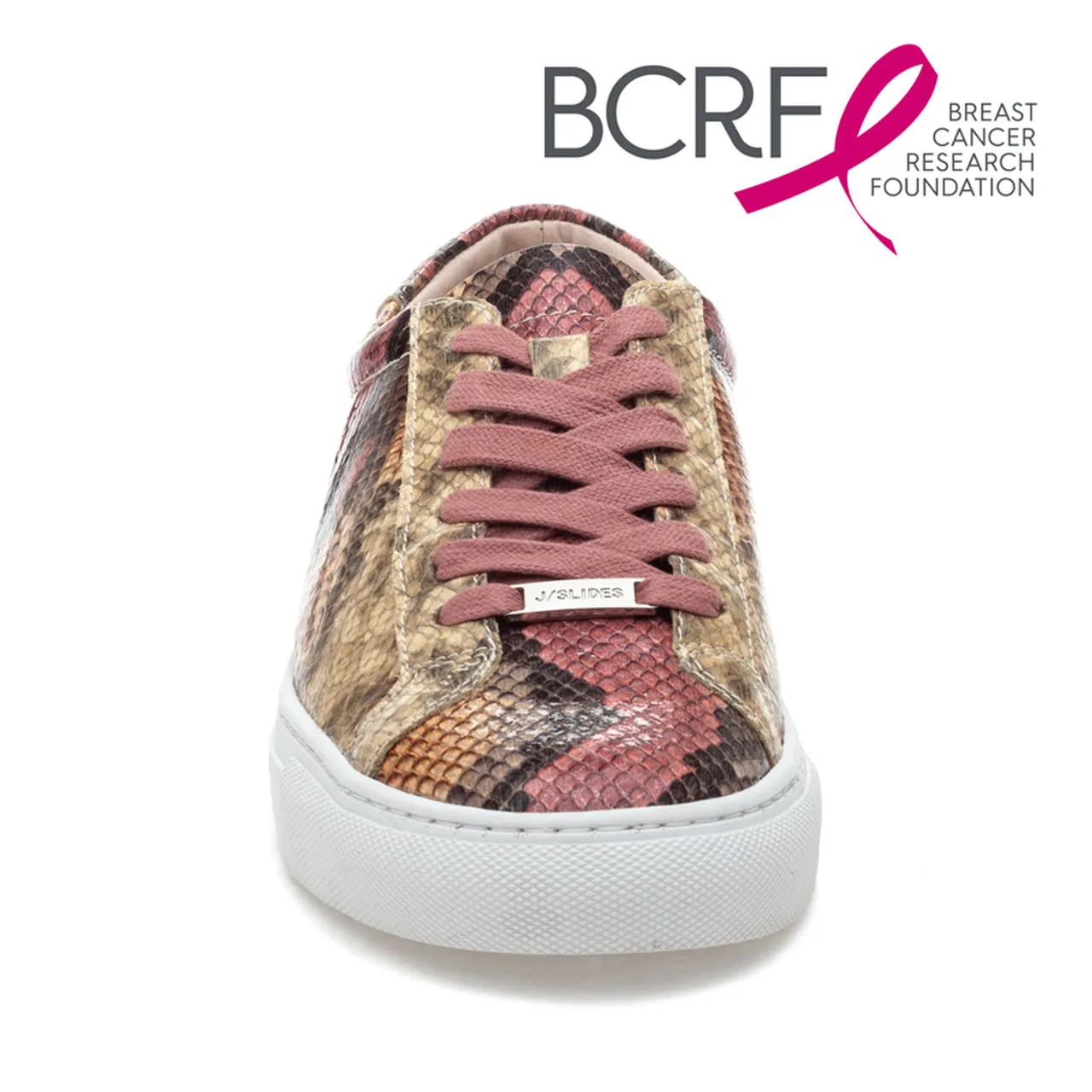 Lacee pink multi snake print lace-up sneakers