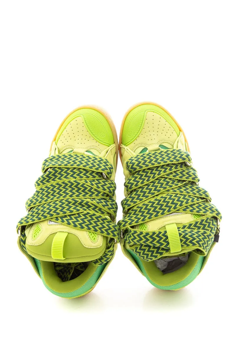 Lanvin Green "Curb" Leather Sneakers SZ 41