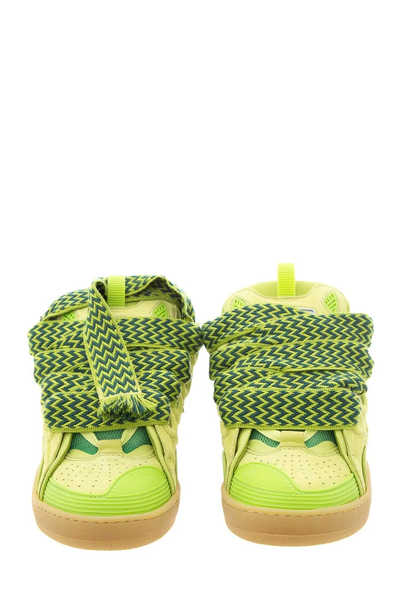 Lanvin Green "Curb" Leather Sneakers SZ 41