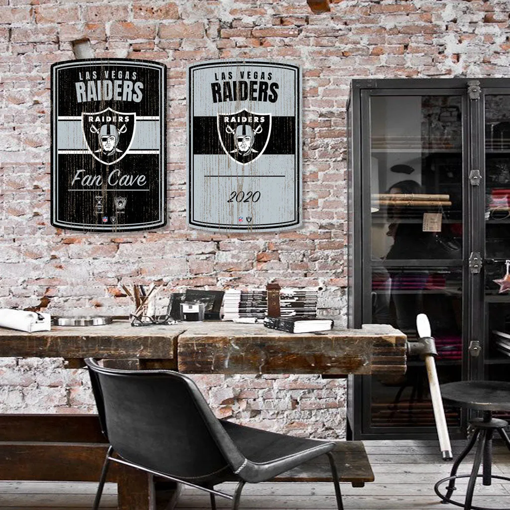 Las Vegas Raiders Wall Sign - 16" x 23" 2 pack Established Faux Wood