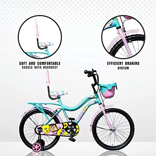 Leader Kids Buddy 20T Inches Carbon steel Frame Cycle For Unisex (5 to 9 Years, Sea Green/Light Blue)