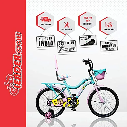 Leader Kids Buddy 20T Inches Carbon steel Frame Cycle For Unisex (5 to 9 Years, Sea Green/Light Blue)
