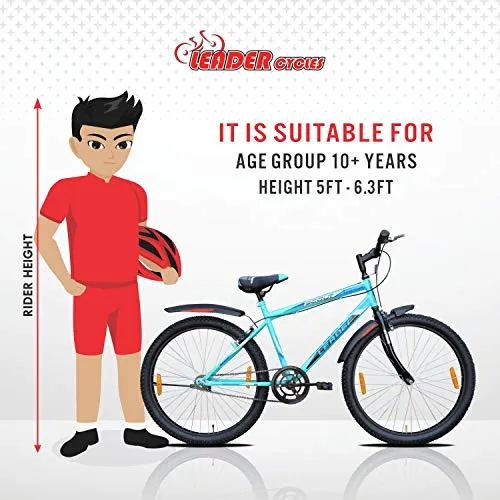 Leader Men's Single Speed MTB 26T Mountain Bicycle (Sea Green, Above 10 Years, 18", 26 x 2.125)…