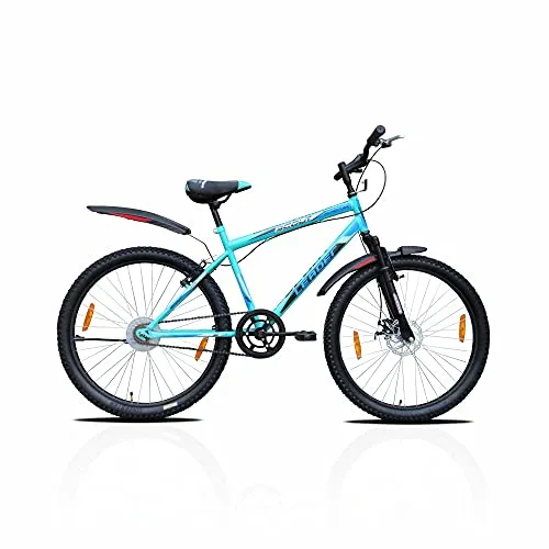 Leader Men's Single Speed with Front Suspension and Front Disc Brake Without Gear Scout MTB 26T Mountain Bicycle (Sea Green & Black, Above 10 Years, 18", 26")