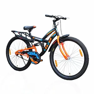 Leader Xtreme MTB 26T IBC Mountain Bicycle/Bike Without Gear Single Speed with Rear Suspension for Men - Black/Fluro Orange Ideal for 10  Years 18 Inches Steel Frame