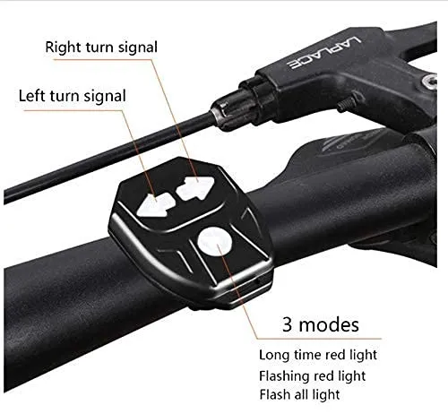 Lista Bicycle Tail Light USB Rechargable Smart Wireless Remote Control Turn Signal Warning Lamp Bike Taillight