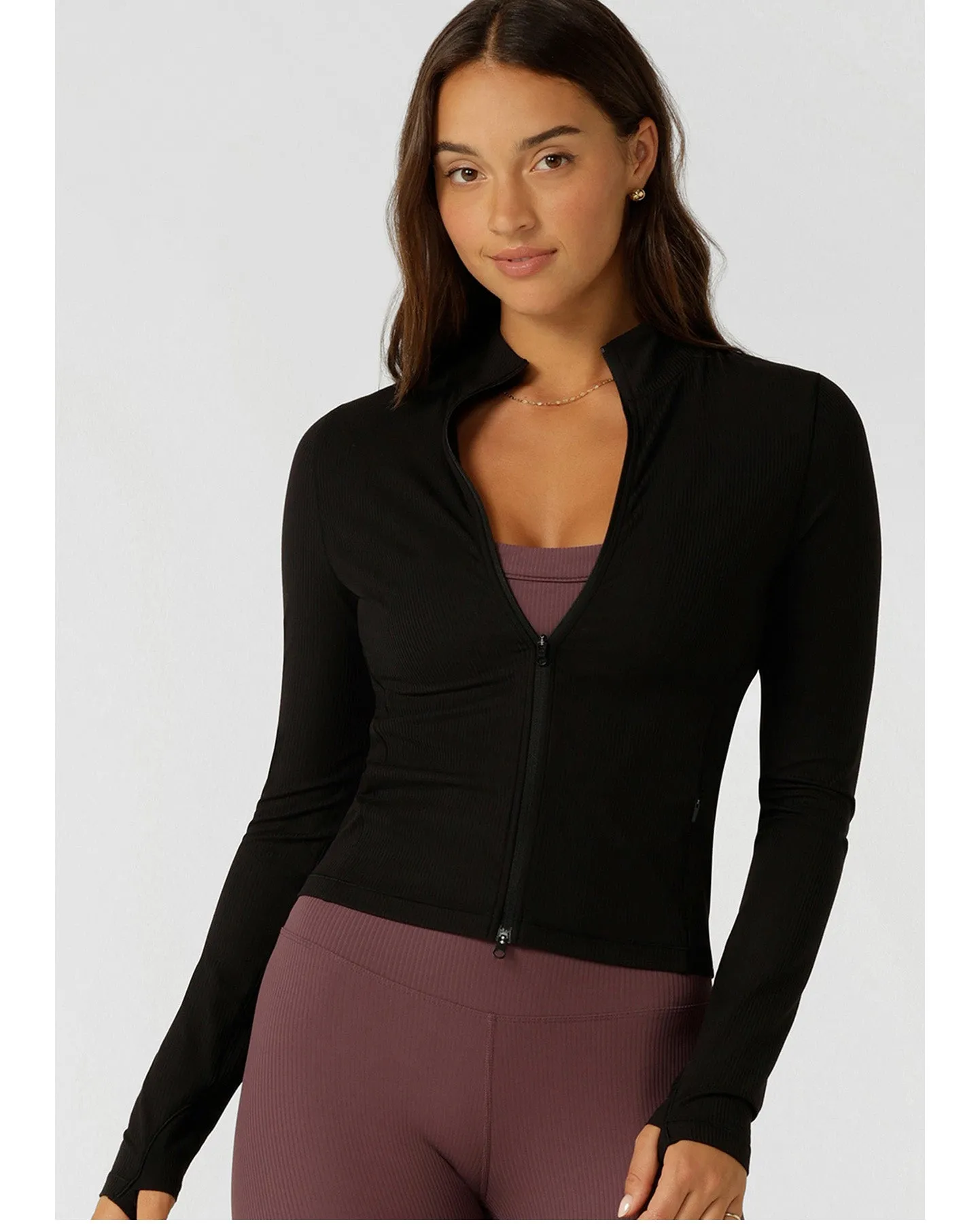 Lorna Jane All Star Active Rib Zip Through Jacket - Black