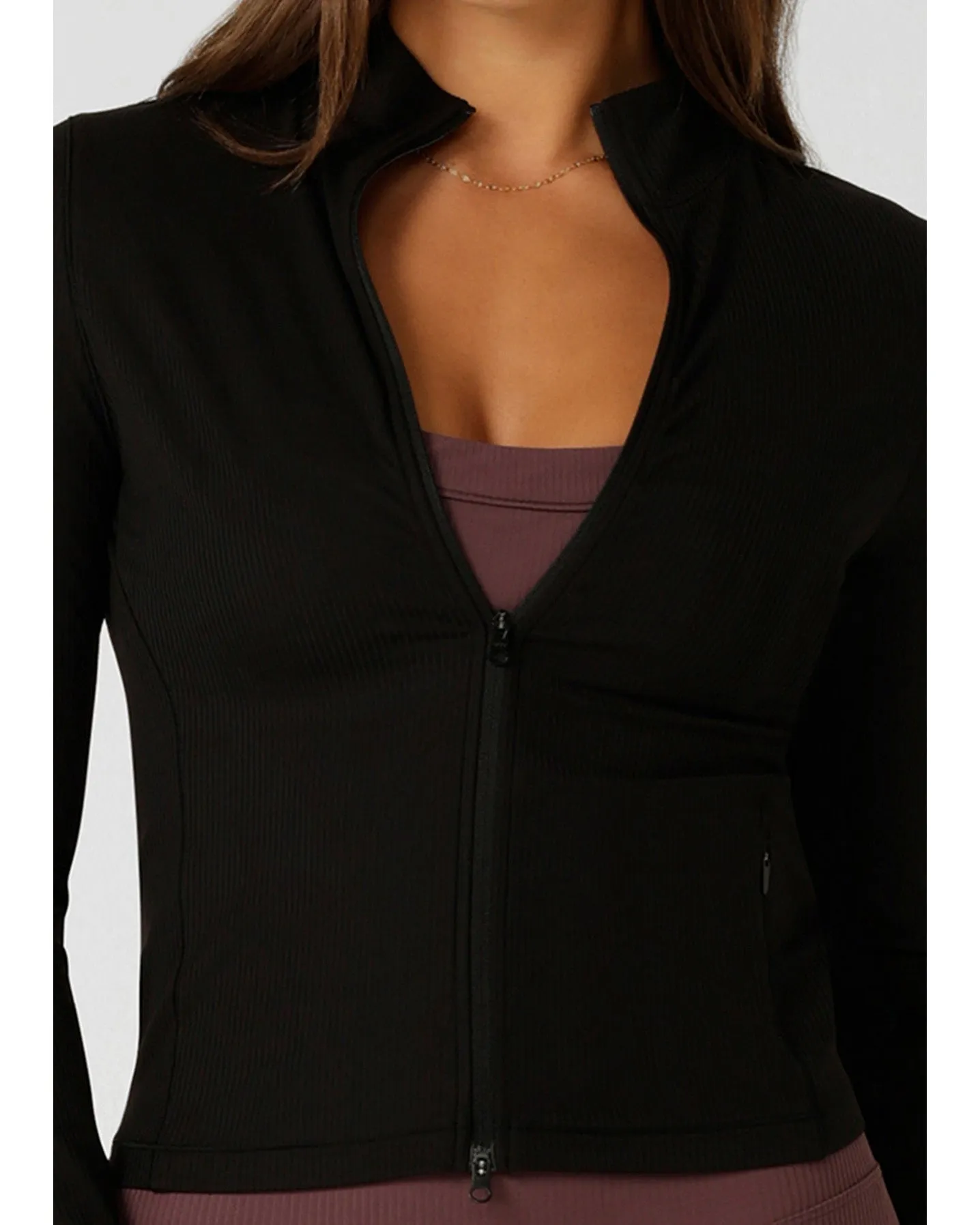 Lorna Jane All Star Active Rib Zip Through Jacket - Black