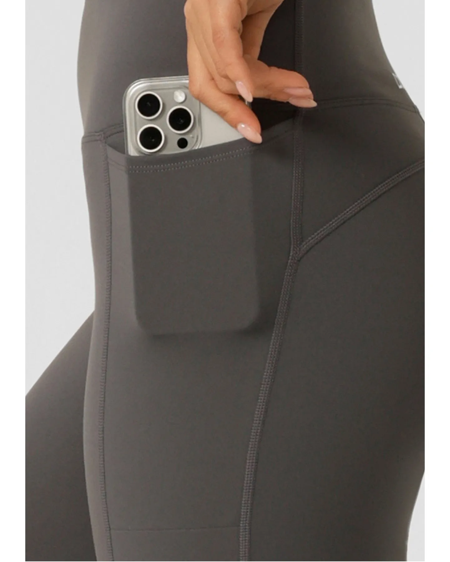 Lorna Jane Amy Phone Pocket Tech Bike Short - Titanium