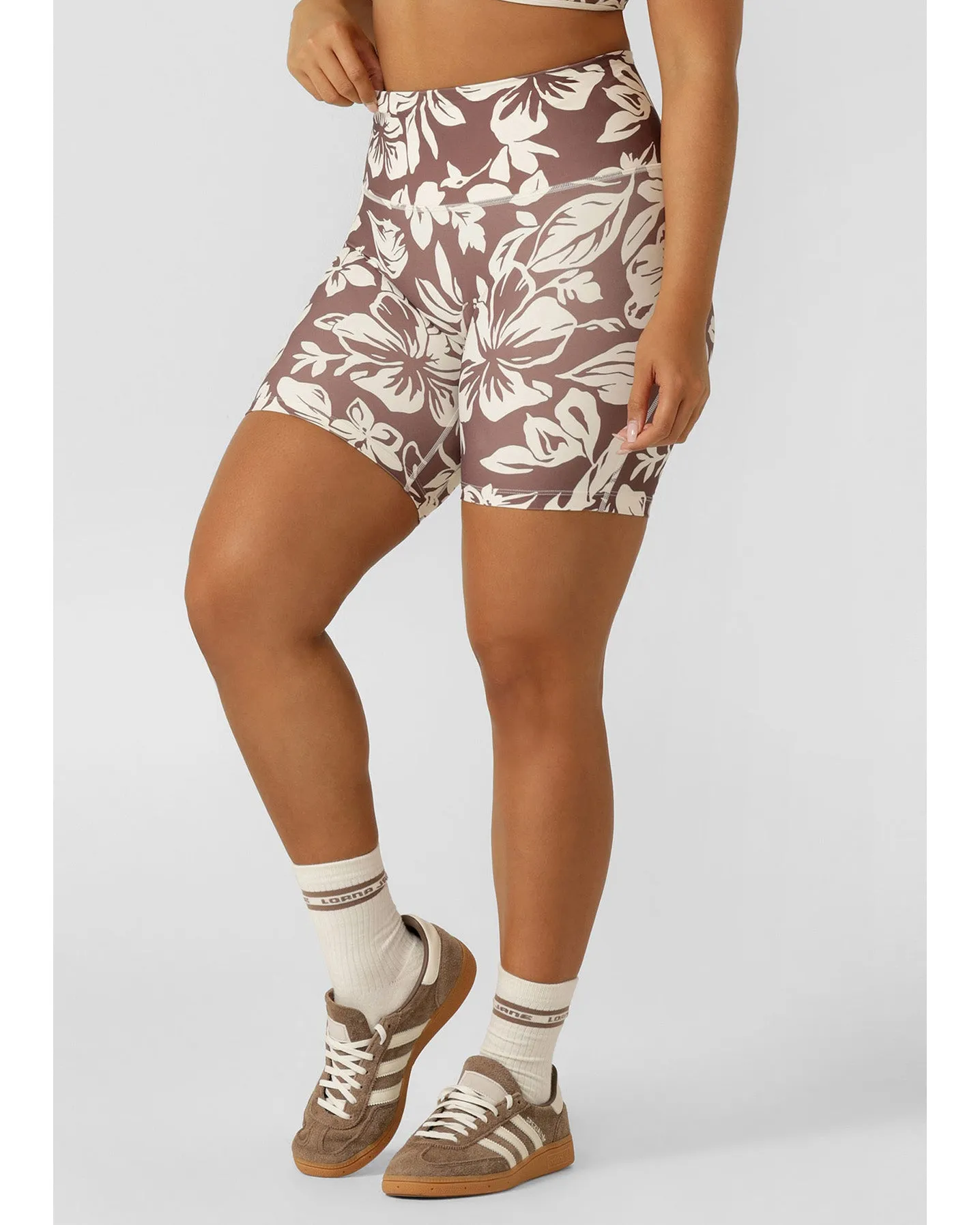 Lorna Jane Hi-Fold No Ride Bike Shorts - Hibiscus
