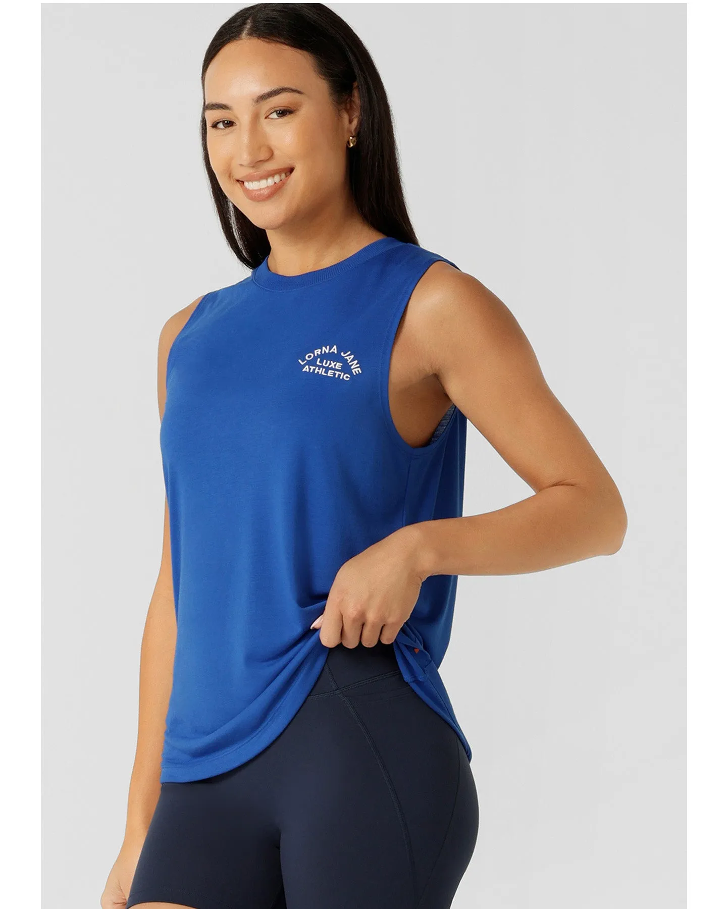Lorna Jane Lotus Muscle Tank - Cobalt Blue*