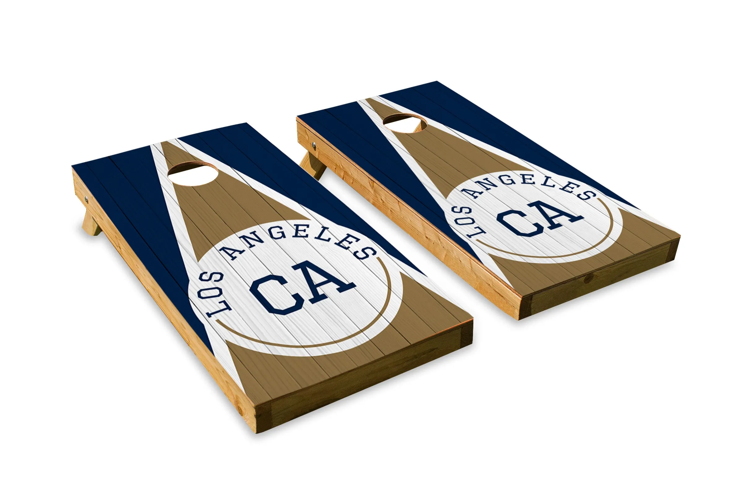 Los Angeles Gold & Blue Wood Grain