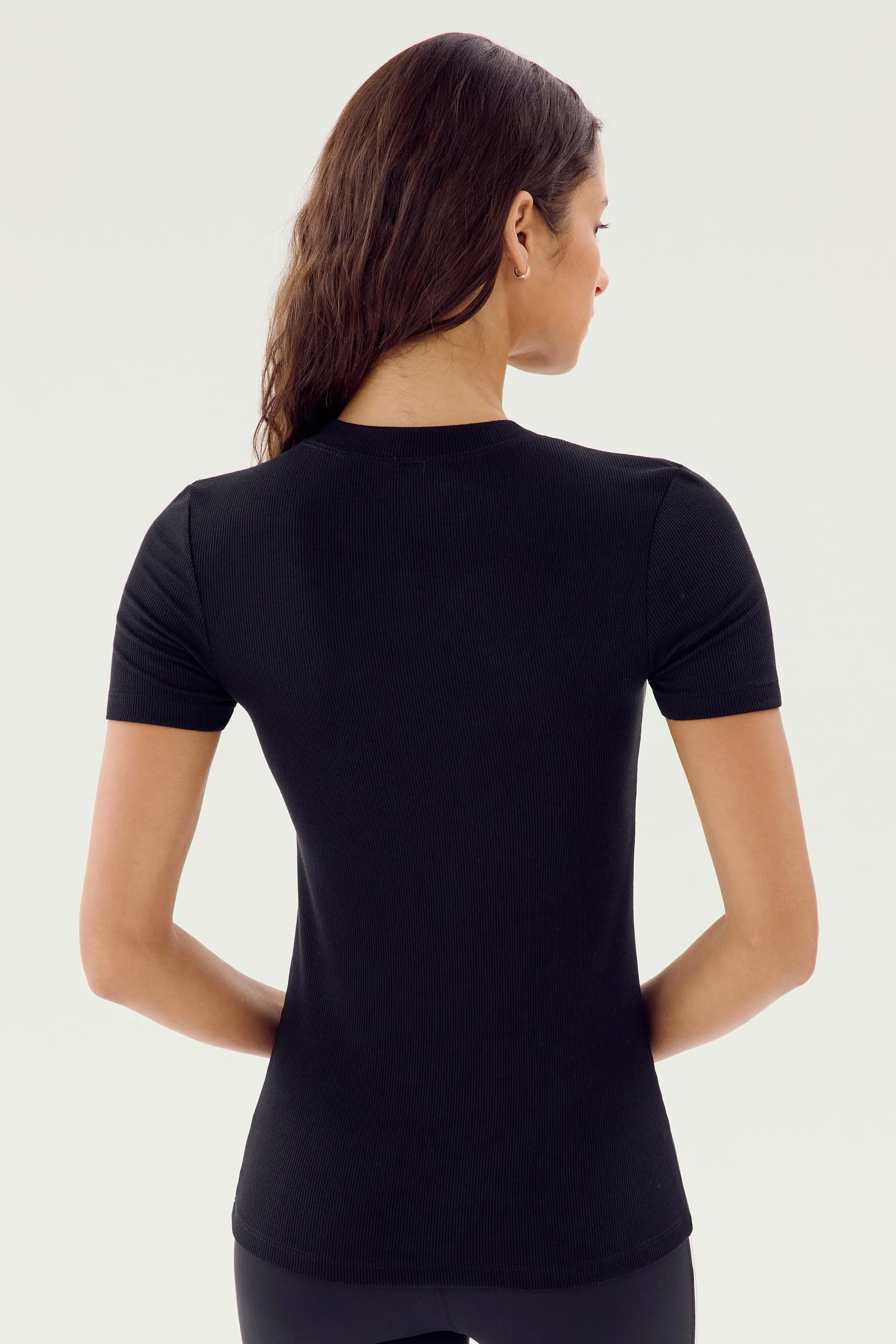 Louise Rib Short Sleeve - Black