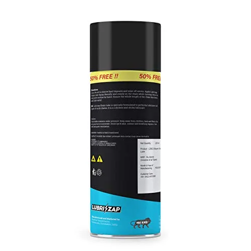 Lubrizap Bicycle Chain Premium lube Spray Enhanced Bicycle Performance wear Resistant Accessory Improve Chain Life and Performance 225 ml Pack of 1