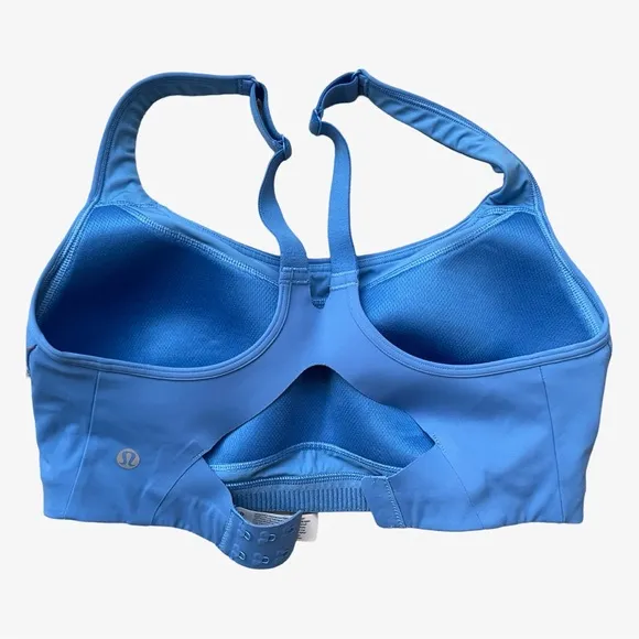 Lululemon All Powered Up Lightly Padded Medium Impact Sports Bra Blue 32DD EUC