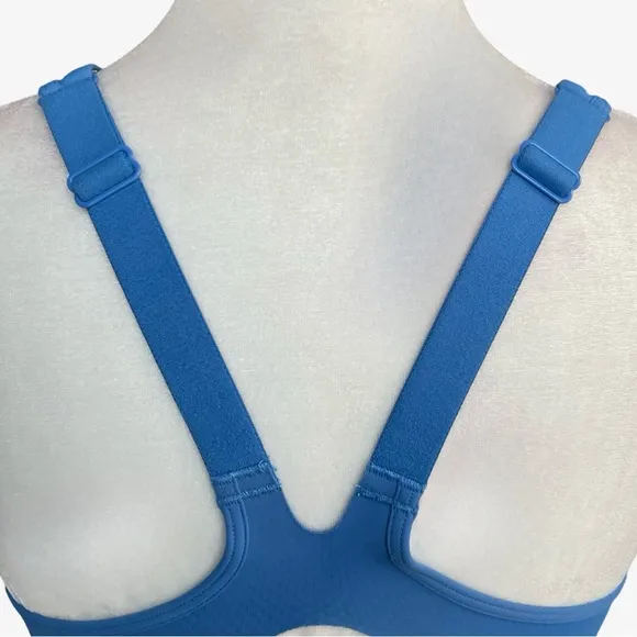 Lululemon All Powered Up Lightly Padded Medium Impact Sports Bra Blue 32DD EUC
