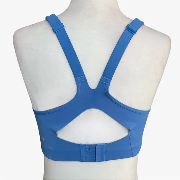 Lululemon All Powered Up Lightly Padded Medium Impact Sports Bra Blue 32DD EUC