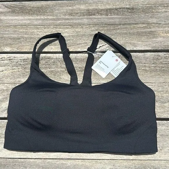 Lululemon‎ All Powered Up Bra 32D Medium Support sports bra black NWT