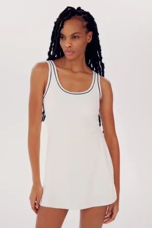 Martina Rigor Dress w/Piping - White