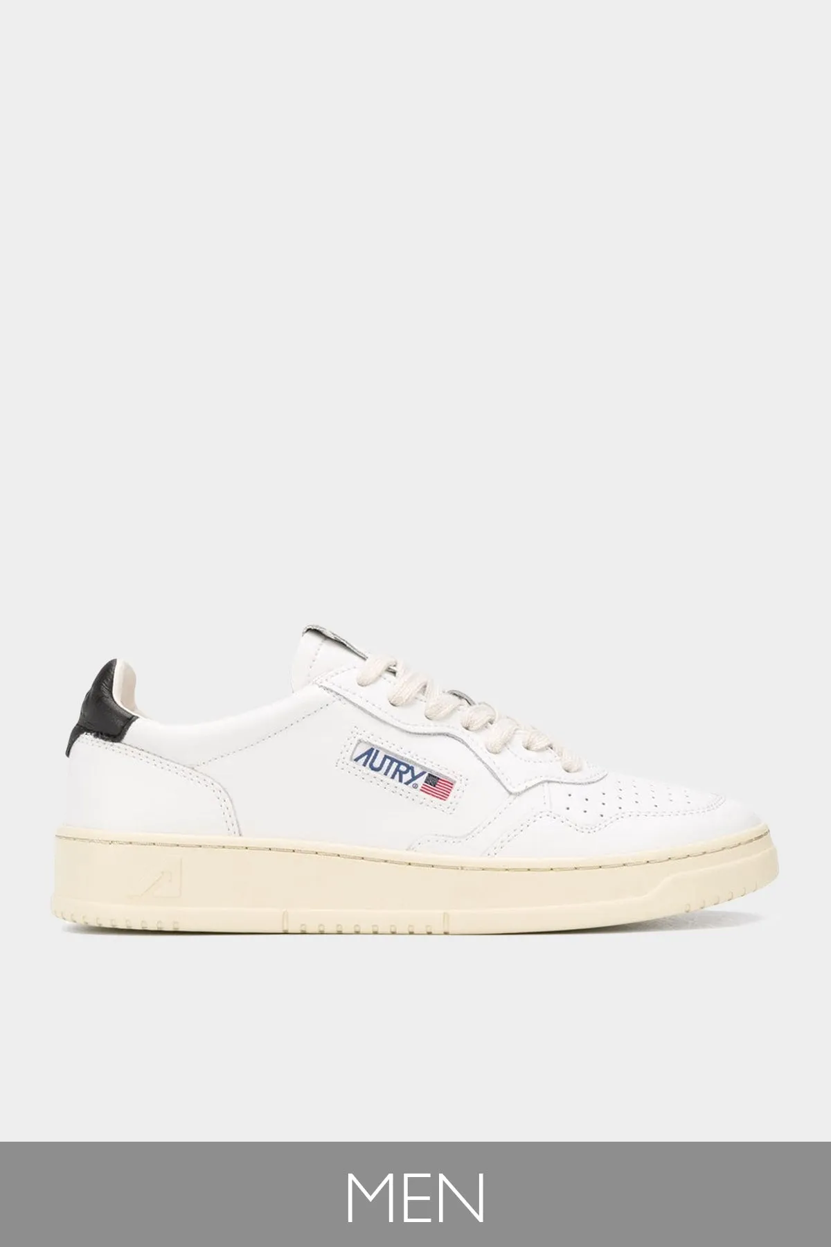 Medalist Low Leather Men Sneaker in White Black