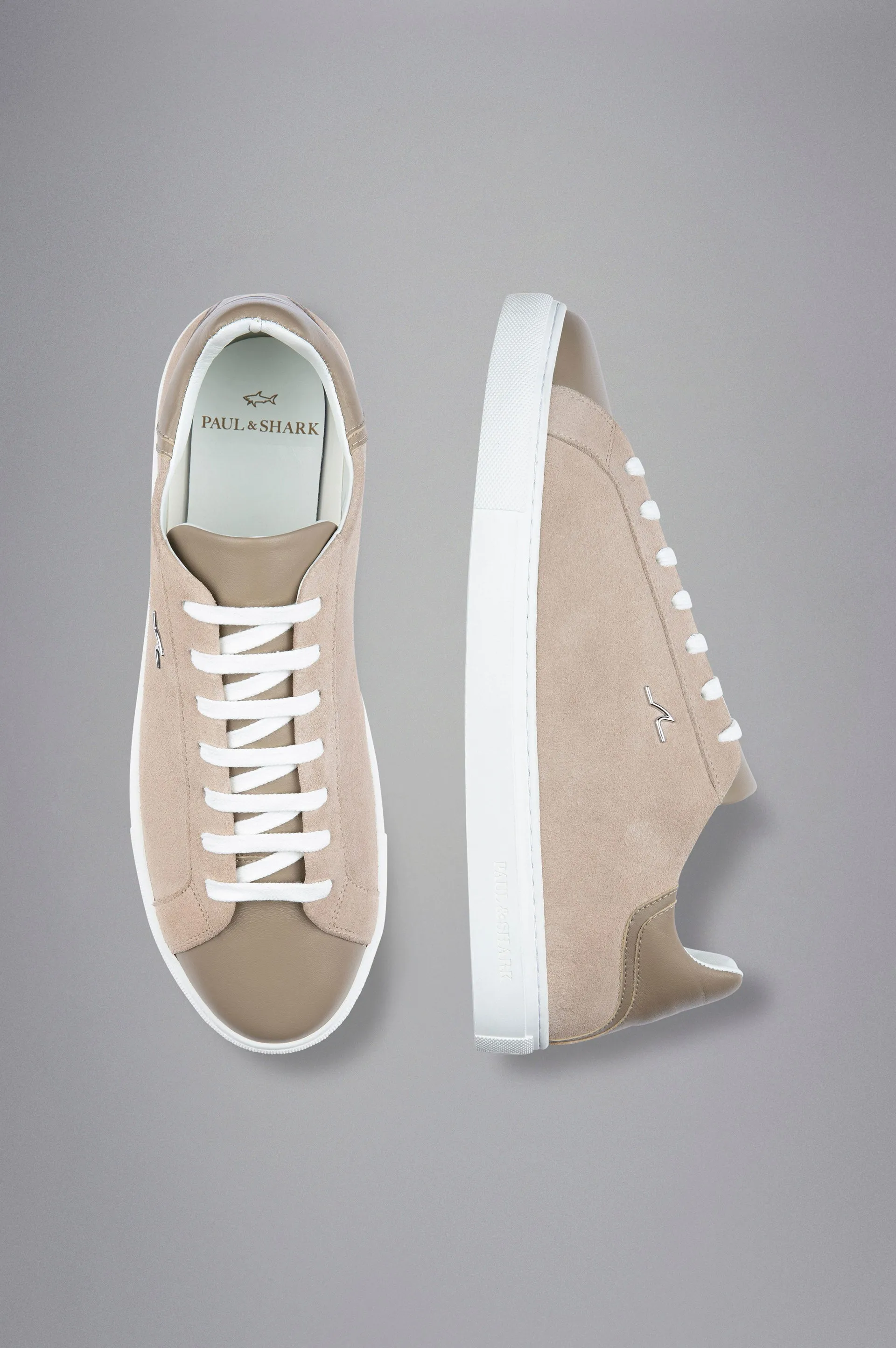 Men's Leather Sneakers in Beige