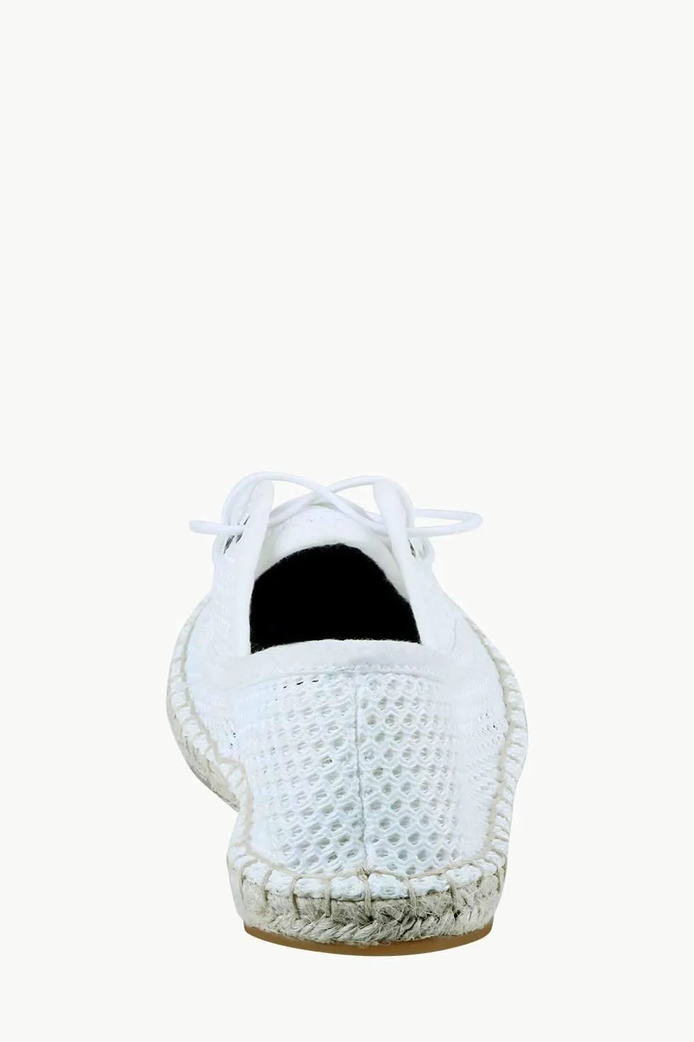 Men's White Mesh Lace-Up Basque Espadrilles