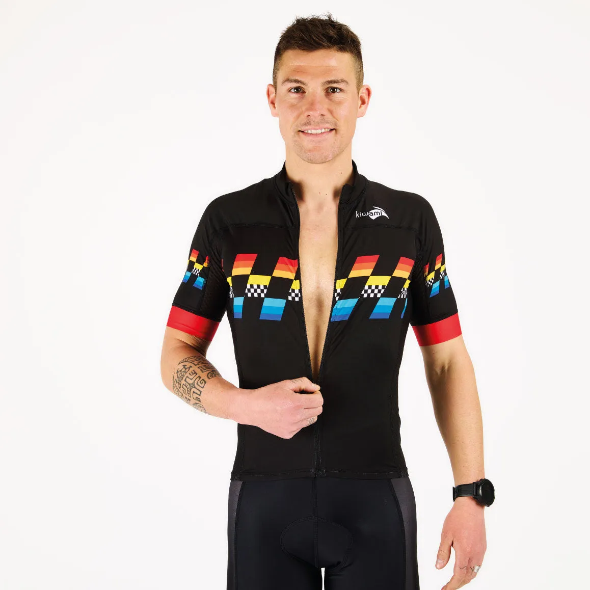 MEN'SCYCLING JERSEY FINISHER BLACK