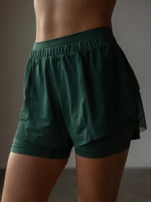 MESH RUNNING SHORT - MYSTIC GREEN
