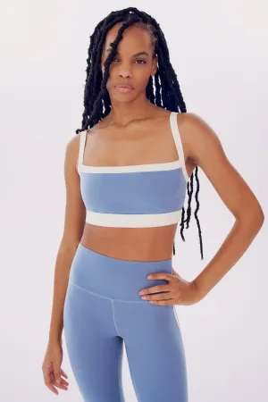 Monah Rigor Bra - Steel Blue/White