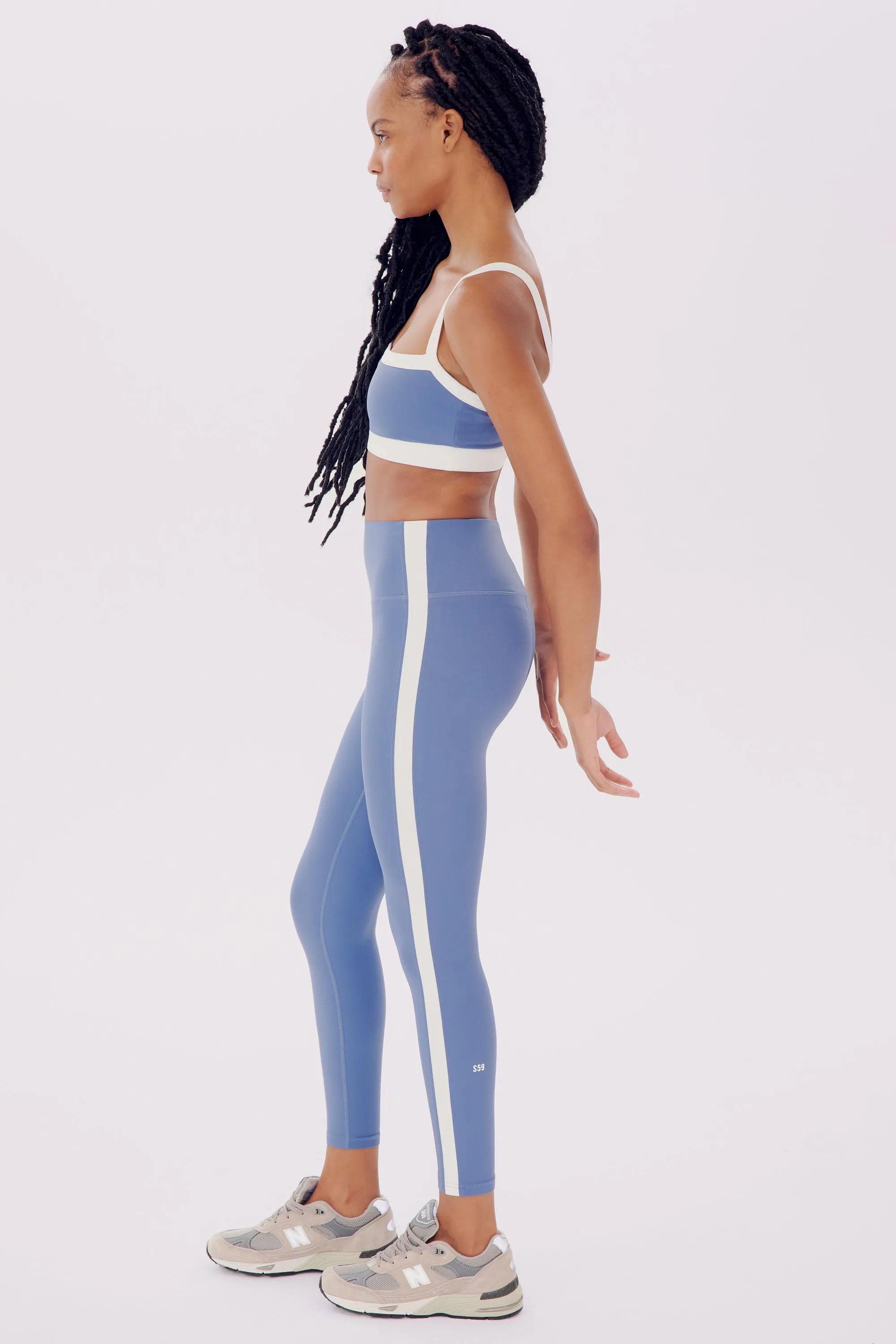 Monah Rigor Bra - Steel Blue/White