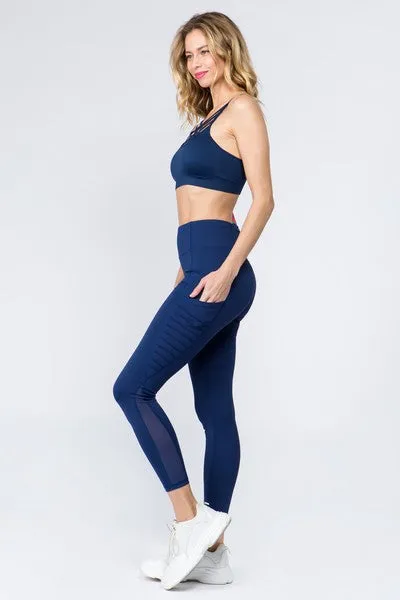 Moto Mesh Pockets - Navy Blue