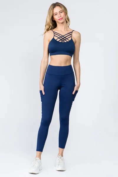 Moto Mesh Pockets - Navy Blue