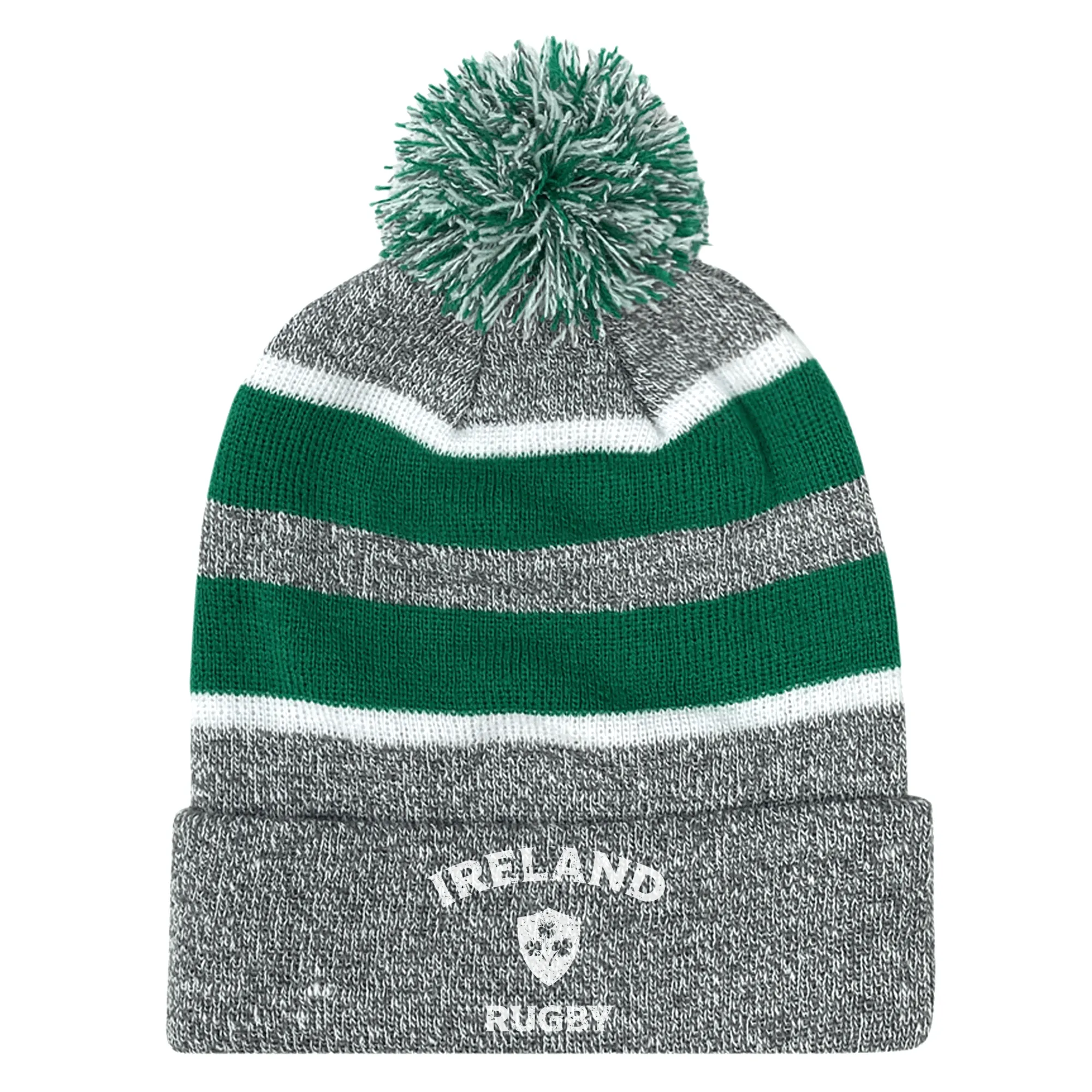 Nations of Rugby Ireland Hooped Pom-Pom Beanie