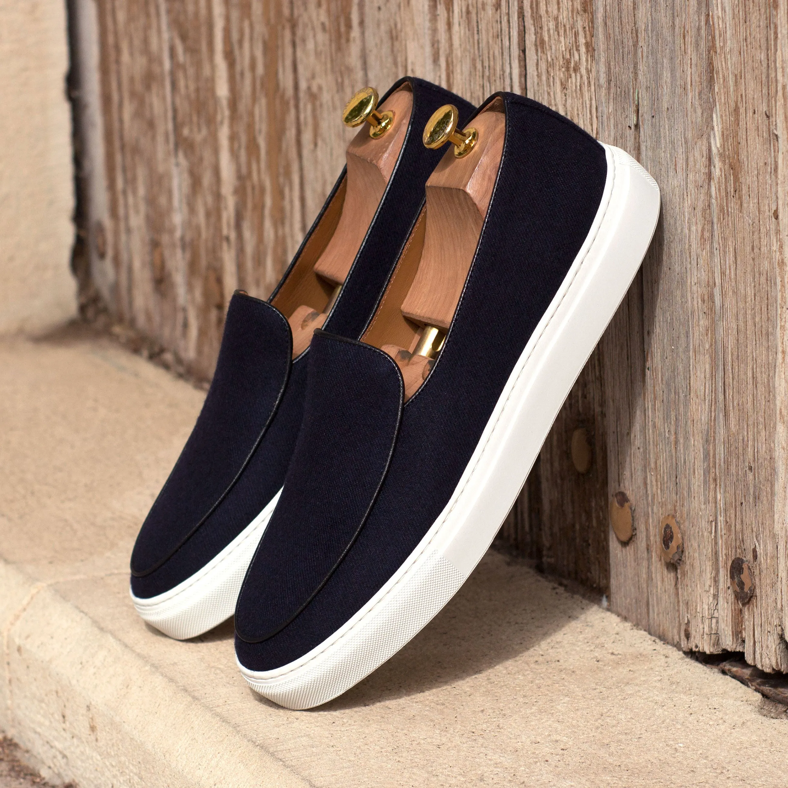 Navy Flannel Belgian Sneakers