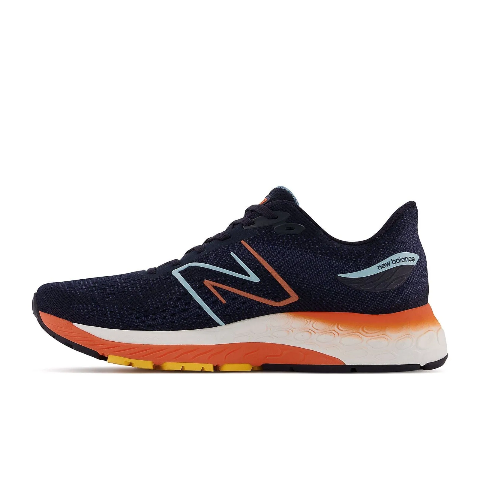 New Balance Fresh Foam 880v12 Wide (Men's) - Eclipse with vibrant apricot and bleach blue