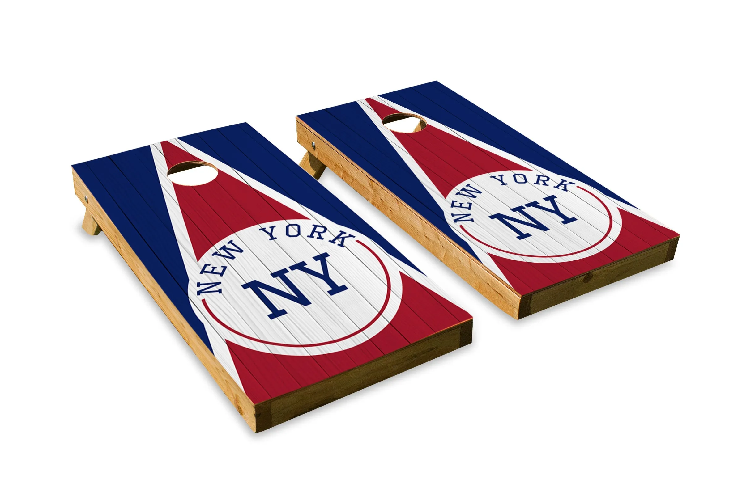 New York Red & Blue Wood Grain
