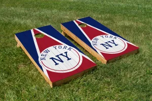 New York Red & Blue Wood Grain