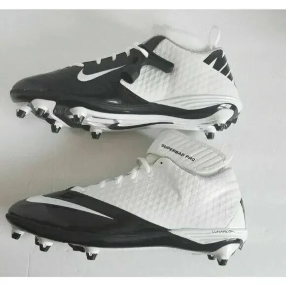 Nike Lunar Super Bad Pro TD Football Cleats Mens Size 16 White Black 511334-110