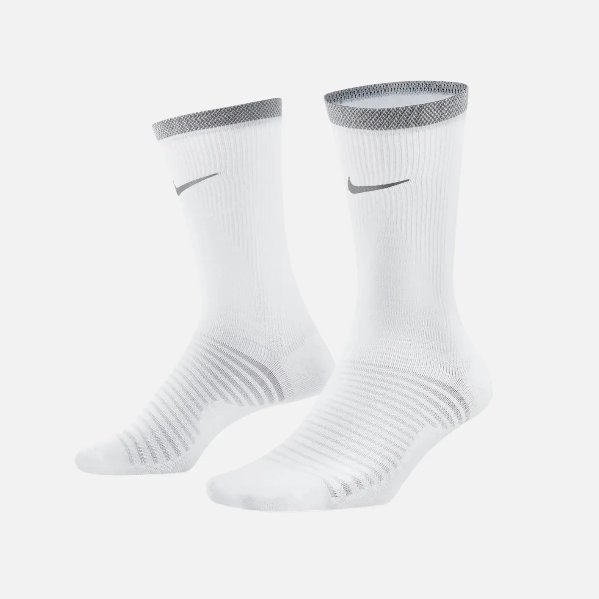 Nike Spark Lightweight Running Crew Socks - White/Reflect Silver