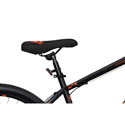 NINETY ONE Leopard 27.5T 21 Speed 17 Inches Steel Frame Hybrid Bike For Unisex Adult ( Black & Orange , Ideal For: 12  Years , Brake: Disc )