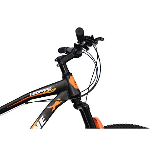 NINETY ONE Leopard 27.5T 21 Speed 17 Inches Steel Frame Hybrid Bike For Unisex Adult ( Black & Orange , Ideal For: 12  Years , Brake: Disc )