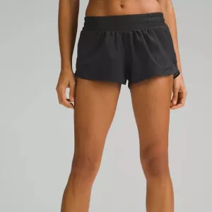 NWOT Lululemon Hotty Hot Low-Rise Lined Short 2.5&quot;, Black