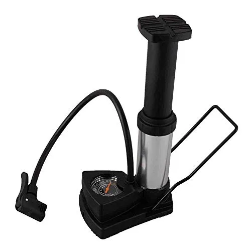 ORJILO Portable Mini Bike Pump/Cycle Foot Pump Foot Activated with Pressure Gauge Floor Bicycle Bikes Pump & Cycle Pump Bicycle Tire Pump for Road